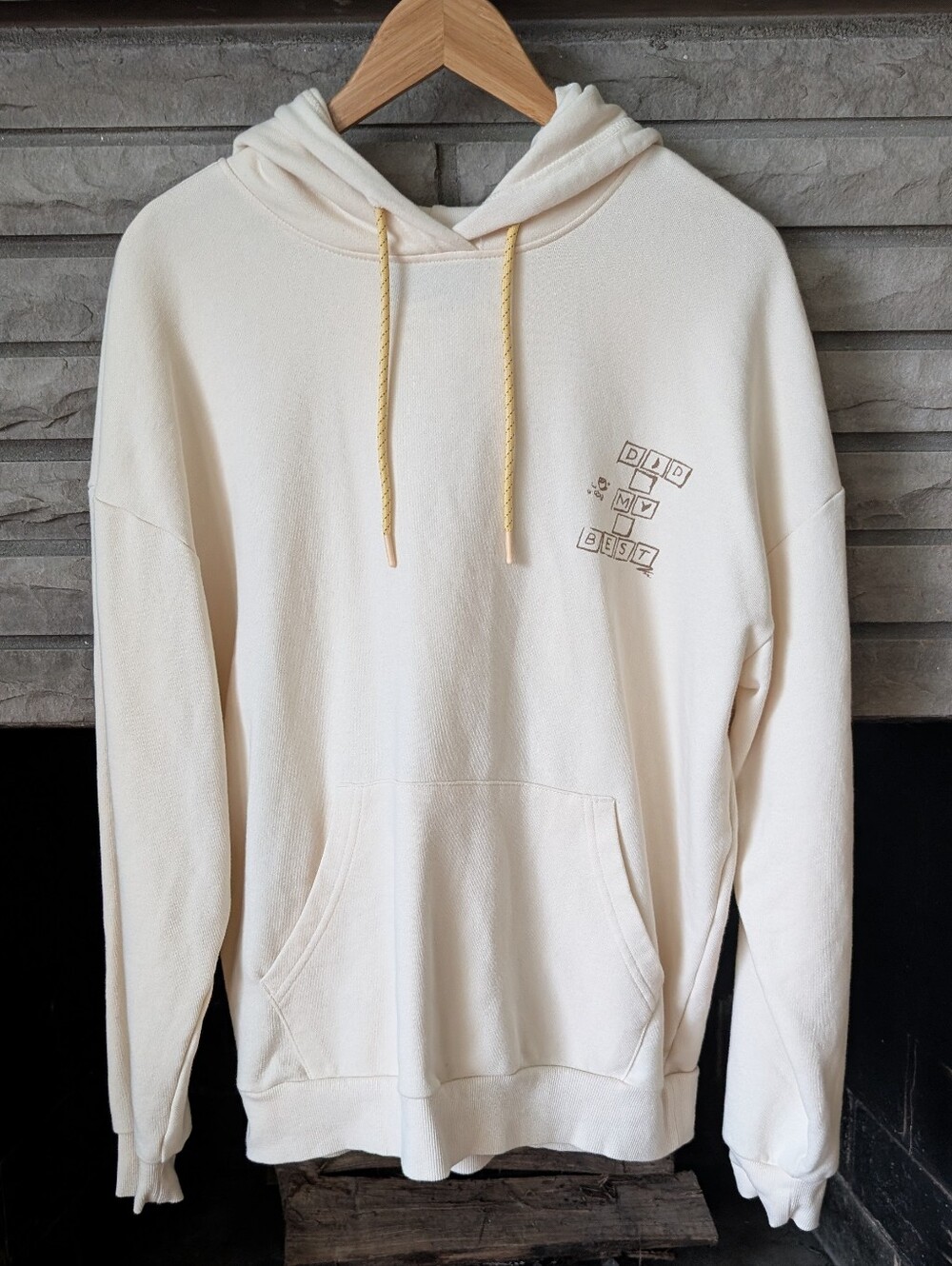 Original Use Cream "Did My Best" Hoodie Size M